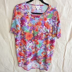 Lularoe Floral Pattern Irma Shirt, XXS